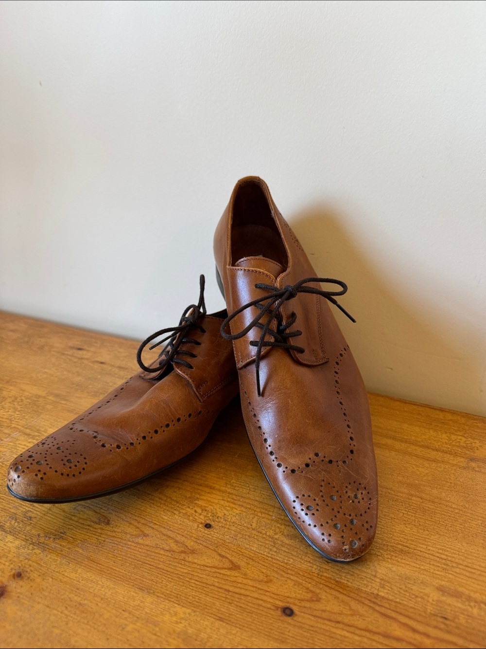 Steve Madden Brown Leather Brogue Derby Shoes